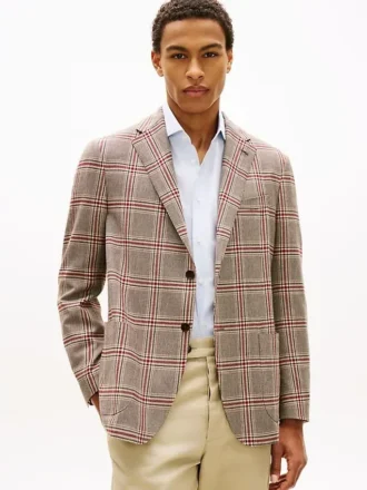 Glen Plaid Wool-Blend Blazer