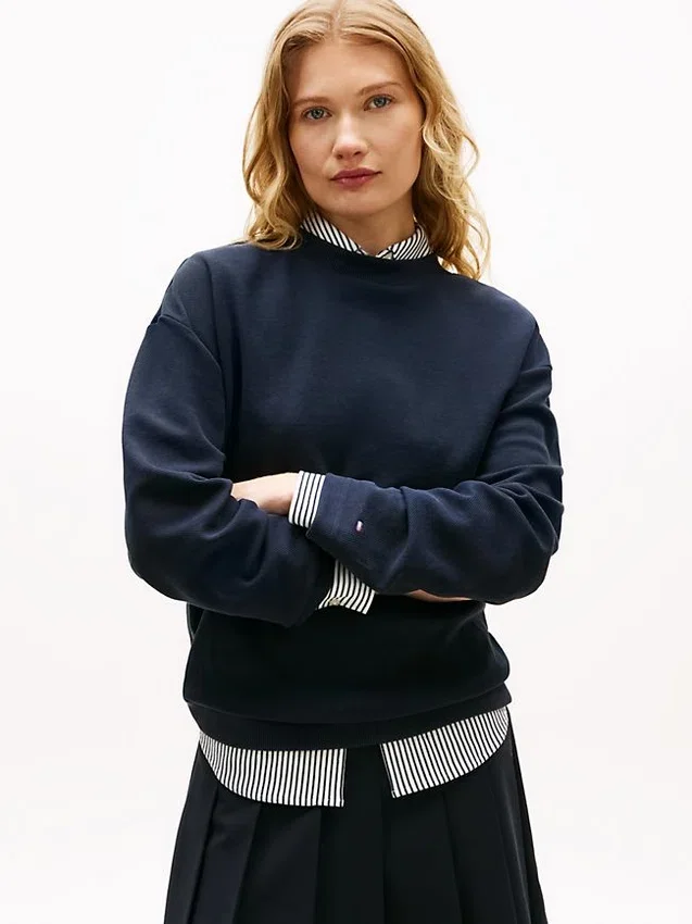 Gold-Button Interlock Sweatshirt Gold-Button Interlock Sweatshirt