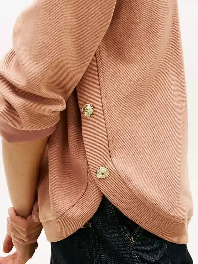 Gold-Button Interlock Sweatshirt Gold-Button Interlock Sweatshirt