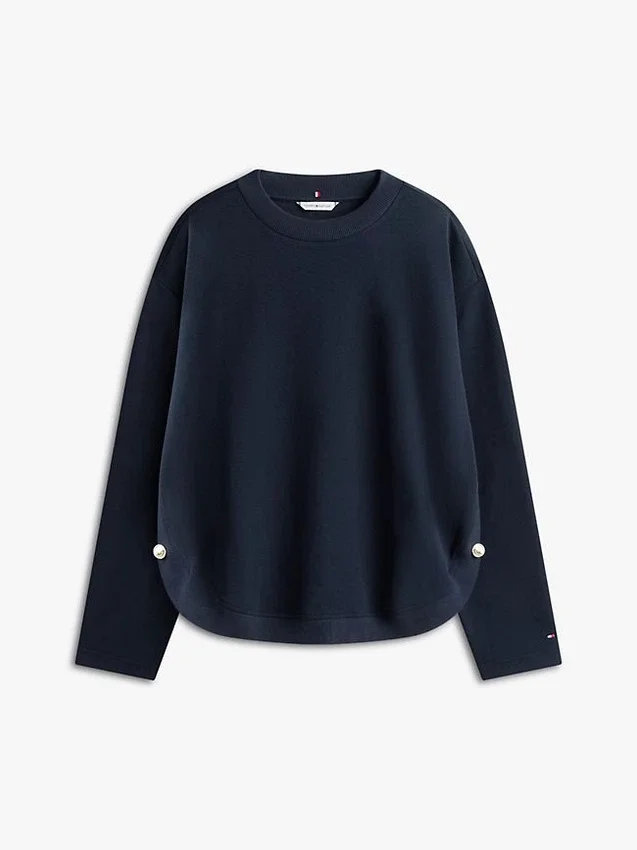 Gold-Button Interlock Sweatshirt Gold-Button Interlock Sweatshirt