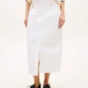 Gold-Button Pocket Denim Midi Skirt Gold-Button Pocket Denim Midi Skirt