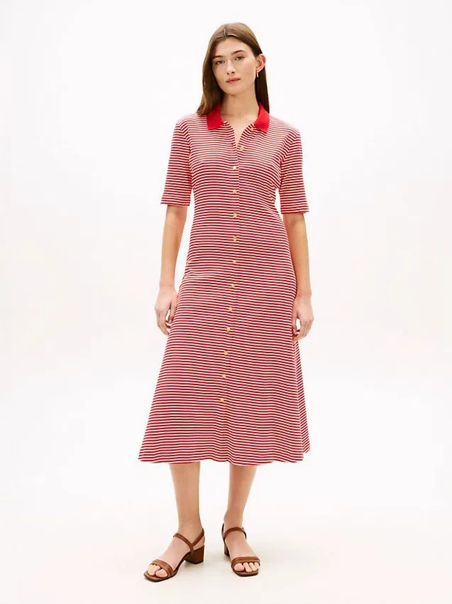 Gold-Button Polo Midi Dress Gold-Button Polo Midi Dress