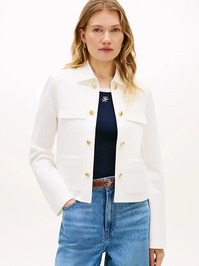 Gold-Button Ponte Multi-Pocket Jacket Gold-Button Ponte Multi-Pocket Jacket