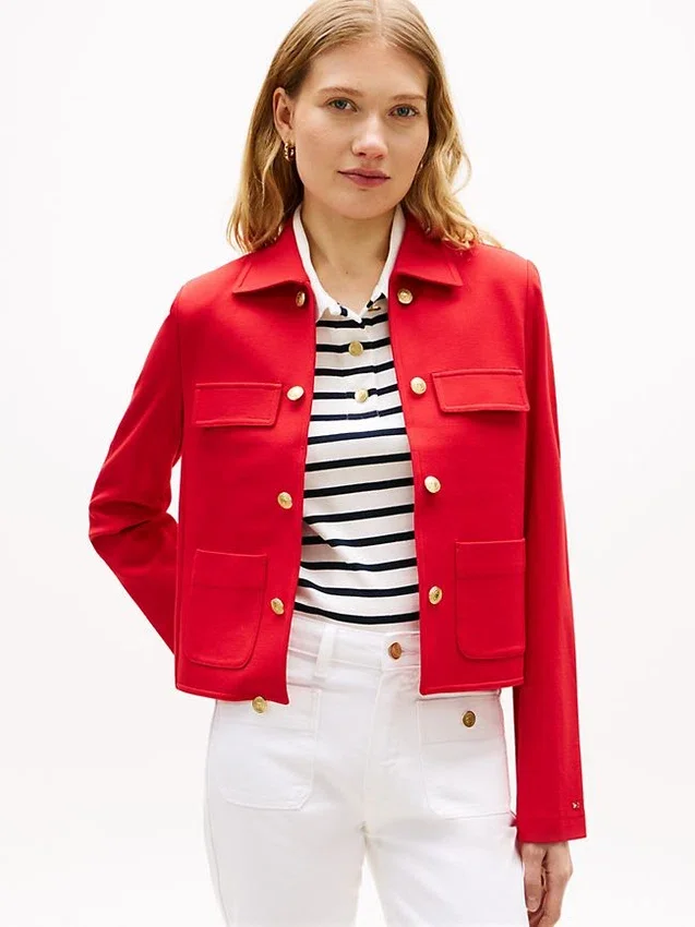 Gold-Button Ponte Multi-Pocket Jacket Gold-Button Ponte Multi-Pocket Jacket