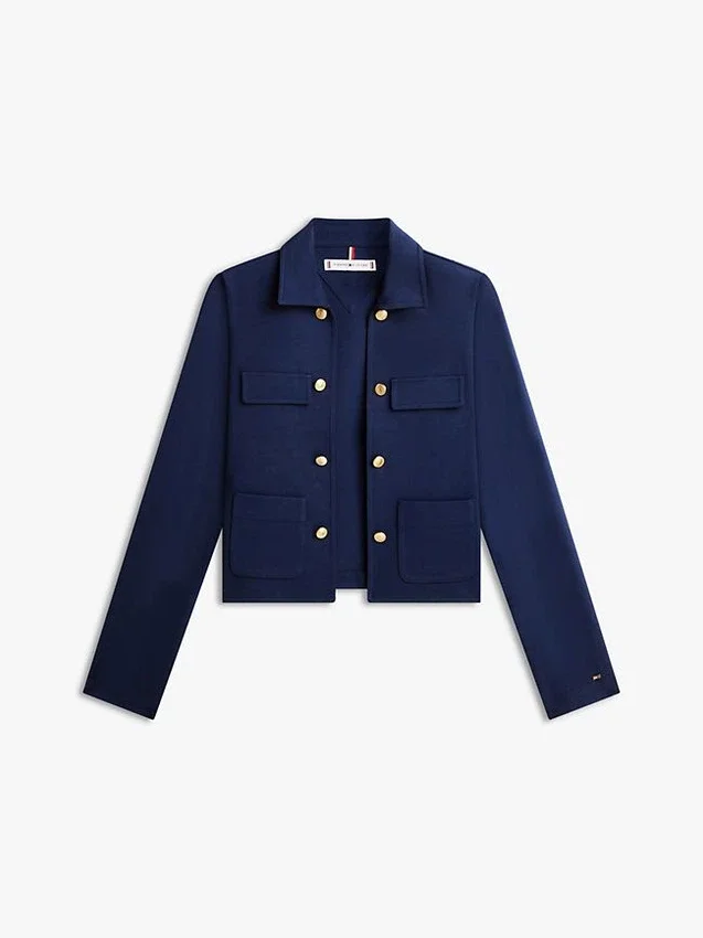 Gold-Button Ponte Multi-Pocket Jacket Gold-Button Ponte Multi-Pocket Jacket