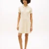 Gold-Button Rib Knit Polo Mini Dress Gold-Button Rib Knit Polo Mini Dress