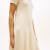 Gold-Button Rib Knit Polo Mini Dress Gold-Button Rib Knit Polo Mini Dress