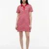Gold-Button Striped Interlock Polo Dress