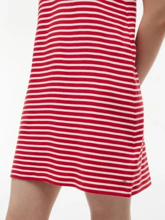 Gold-Button Striped Interlock Polo Dress