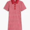 Gold-Button Striped Interlock Polo Dress