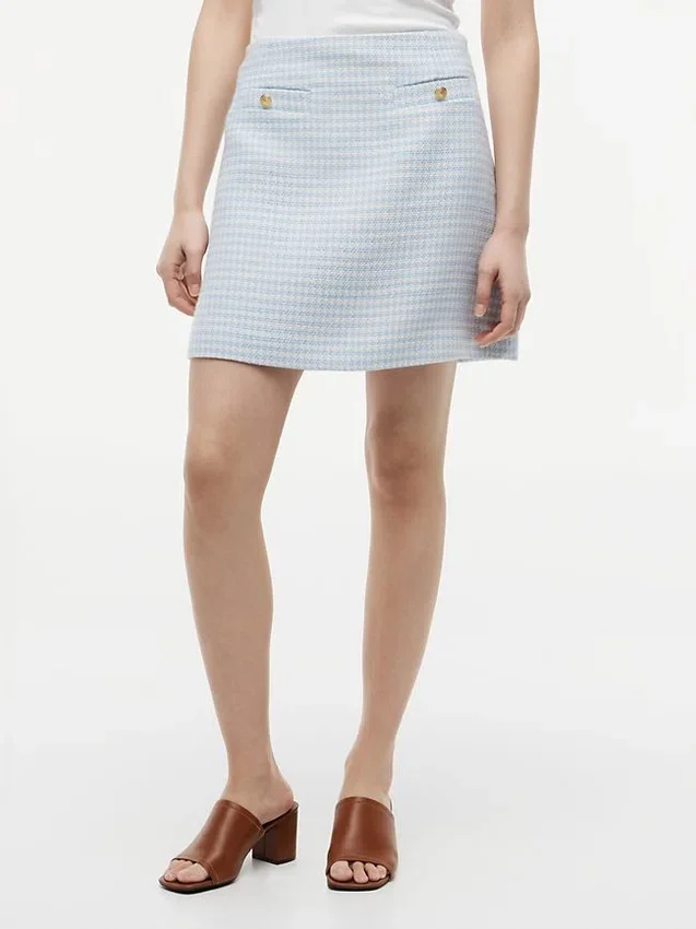Gold-Button Tweed Mini Skirt Gold-Button Tweed Mini Skirt