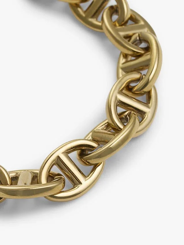 Gold-Plated Mariner-Link Chain Bracelet Gold-Plated Mariner-Link Chain Bracelet