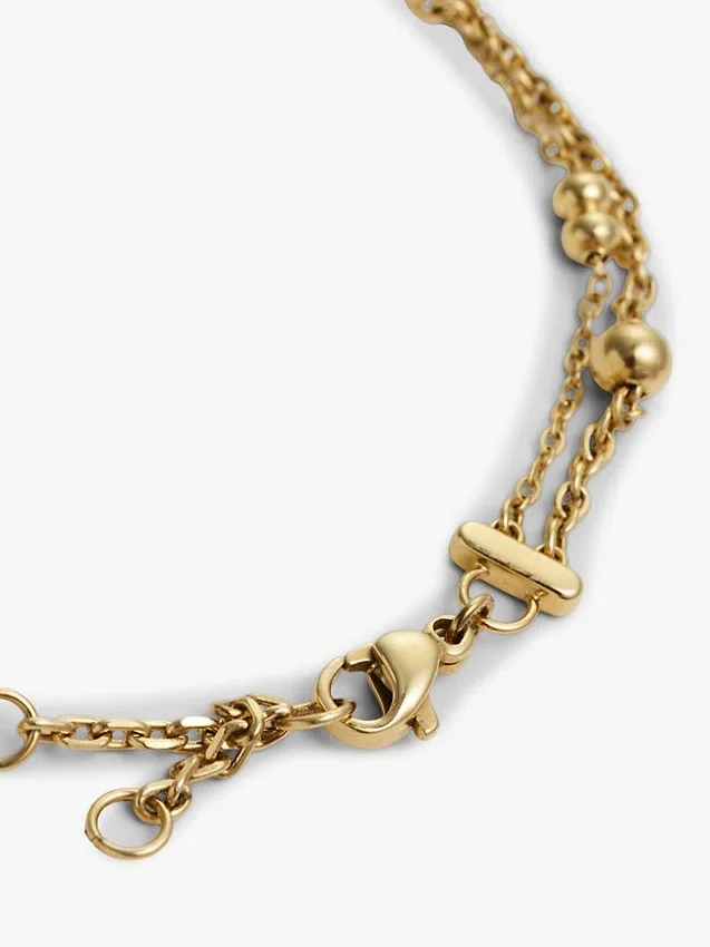 Heart Charm Double-Layered Bracelet Heart Charm Double-Layered Bracelet