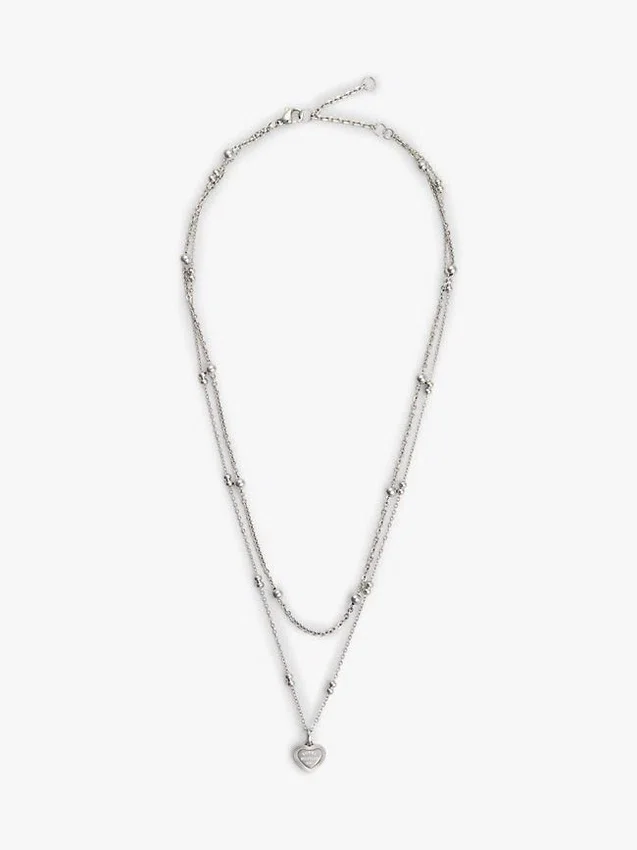 Heart Charm Double-Layered Necklace Heart Charm Double-Layered Necklace