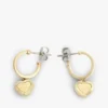 Heart Charm Hoop Earring