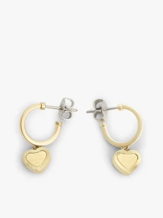 Heart Charm Hoop Earring Heart Charm Hoop Earring