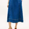 High-Rise Flared Denim Midi Skirt High-Rise Flared Denim Midi Skirt
