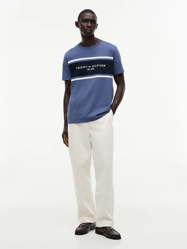 Hilfiger Block Stripe Logo T-Shirt Hilfiger Block Stripe Logo T-Shirt