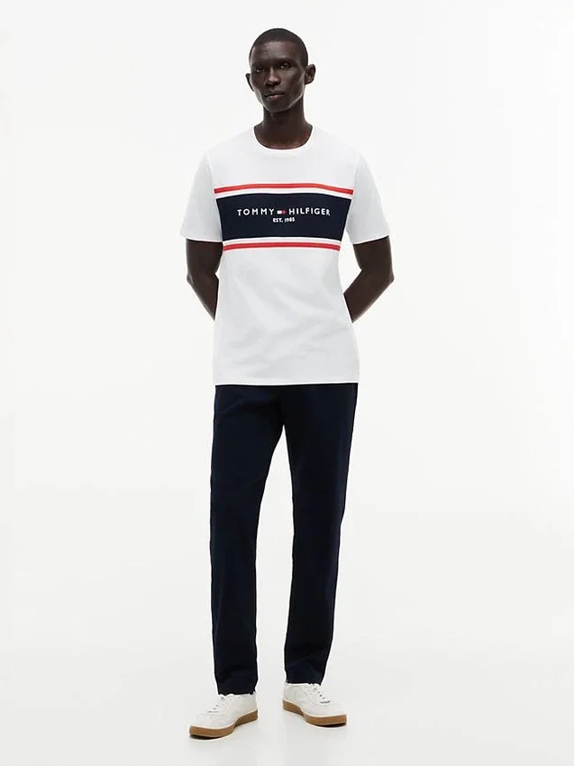 Hilfiger Block Stripe Logo T-Shirt Hilfiger Block Stripe Logo T-Shirt