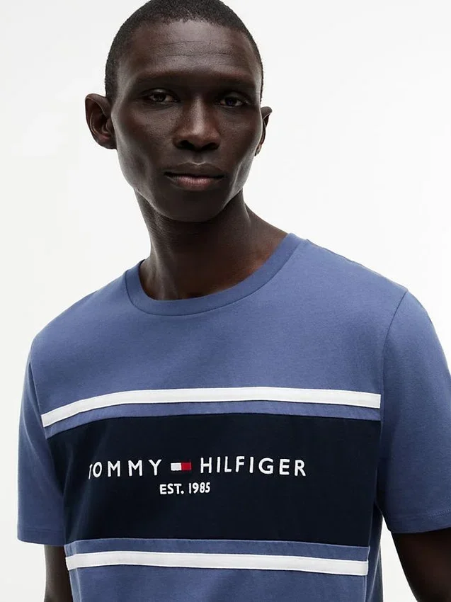 Hilfiger Block Stripe Logo T-Shirt Hilfiger Block Stripe Logo T-Shirt