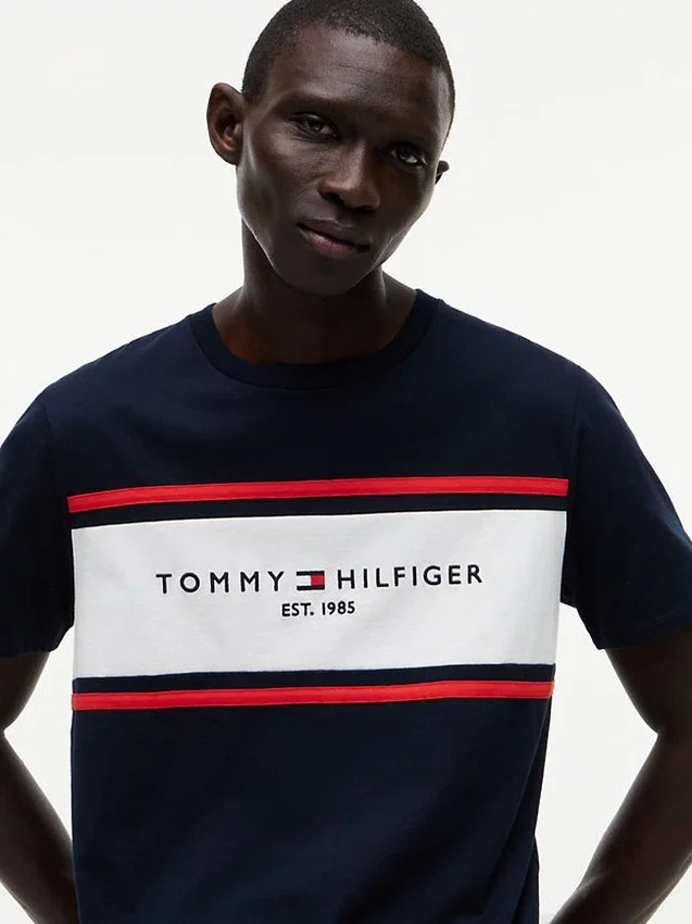 Hilfiger Block Stripe Logo T-Shirt Hilfiger Block Stripe Logo T-Shirt