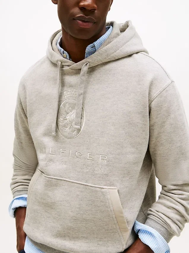 Hilfiger Crest Logo Heathered Hoodie Hilfiger Crest Logo Heathered Hoodie