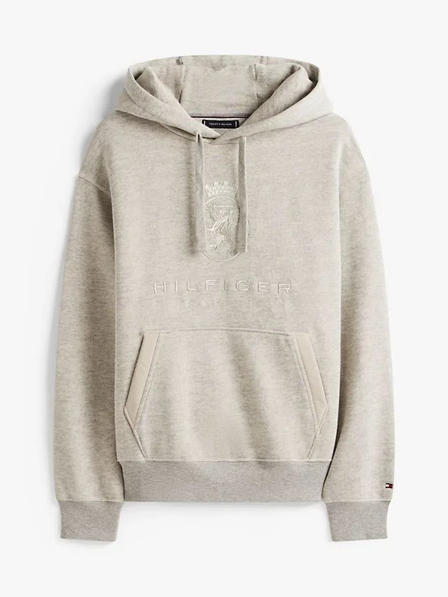 Hilfiger Crest Logo Heathered Hoodie Hilfiger Crest Logo Heathered Hoodie