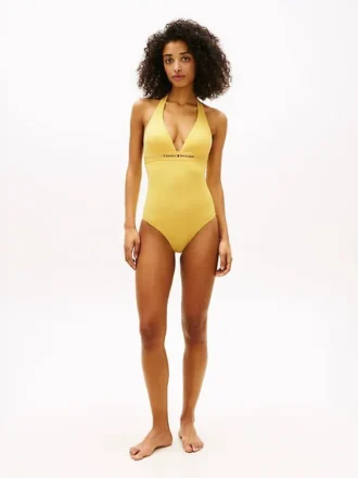 Hilfiger Logo Halter One-Piece Swimsuit