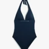 Hilfiger Logo Halter One-Piece Swimsuit