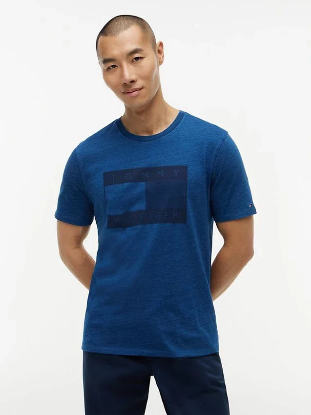 Indigo-Dyed Flag Logo T-Shirt Indigo-Dyed Flag Logo T-Shirt
