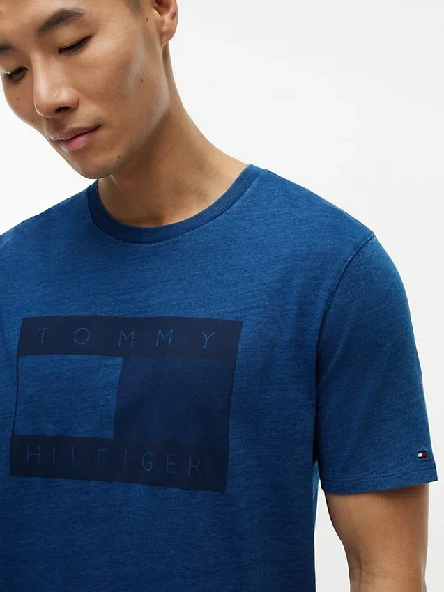 Indigo-Dyed Flag Logo T-Shirt Indigo-Dyed Flag Logo T-Shirt