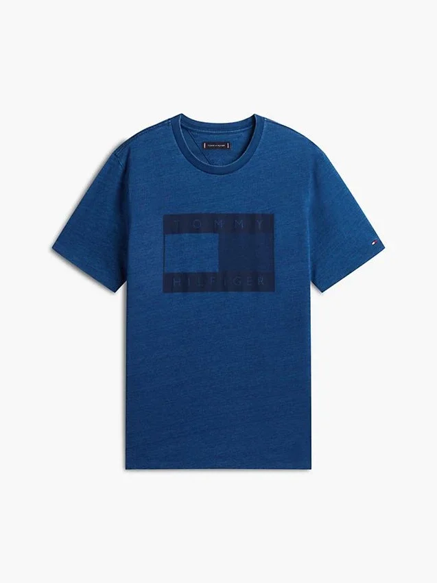 Indigo-Dyed Flag Logo T-Shirt Indigo-Dyed Flag Logo T-Shirt