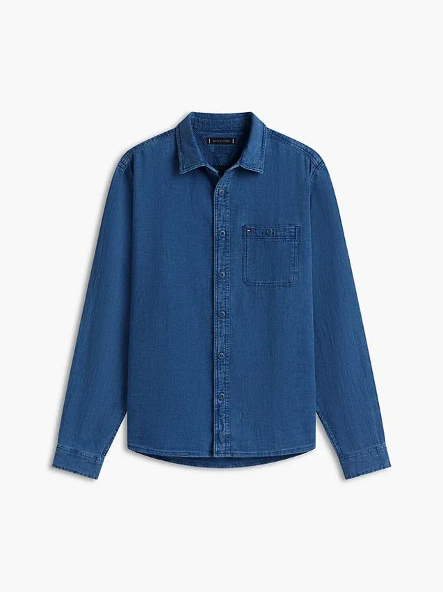 Indigo-Dyed Waffle Denim Shirt Indigo-Dyed Waffle Denim Shirt