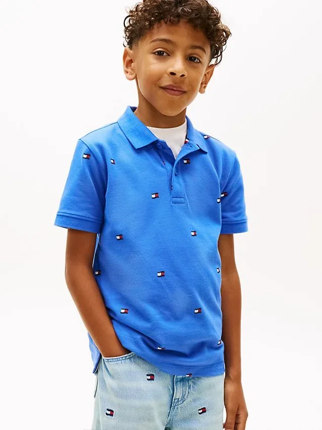 Kids’ Allover Flag Print Polo Kids’ Allover Flag Print Polo