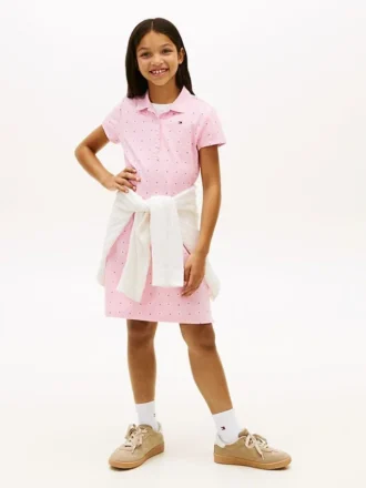 Kids’ Allover Floral Print Polo Dress