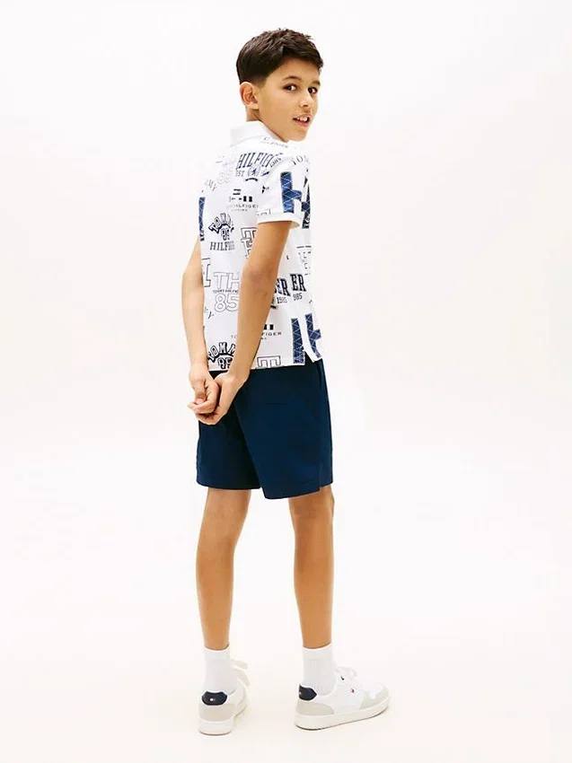Kids’ Allover Logo Stretch Polo Kids’ Allover Logo Stretch Polo