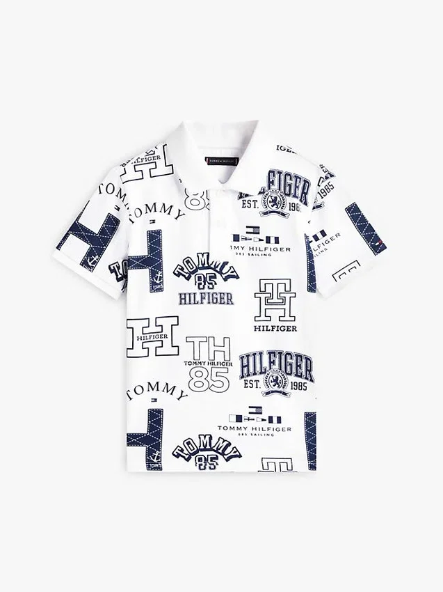 Kids’ Allover Logo Stretch Polo Kids’ Allover Logo Stretch Polo
