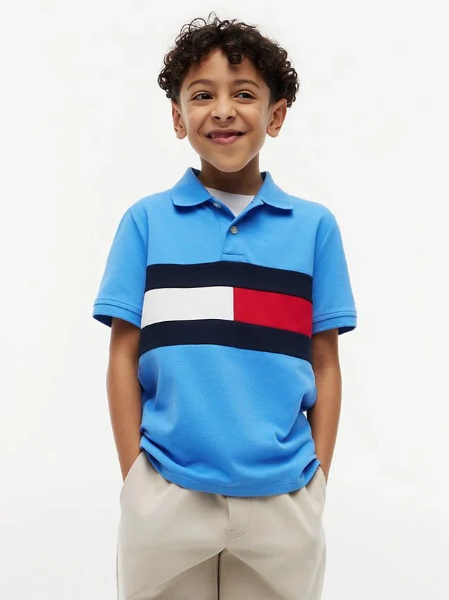 Kids’ Colorblock Flag Stretch Polo Kids’ Colorblock Flag Stretch Polo