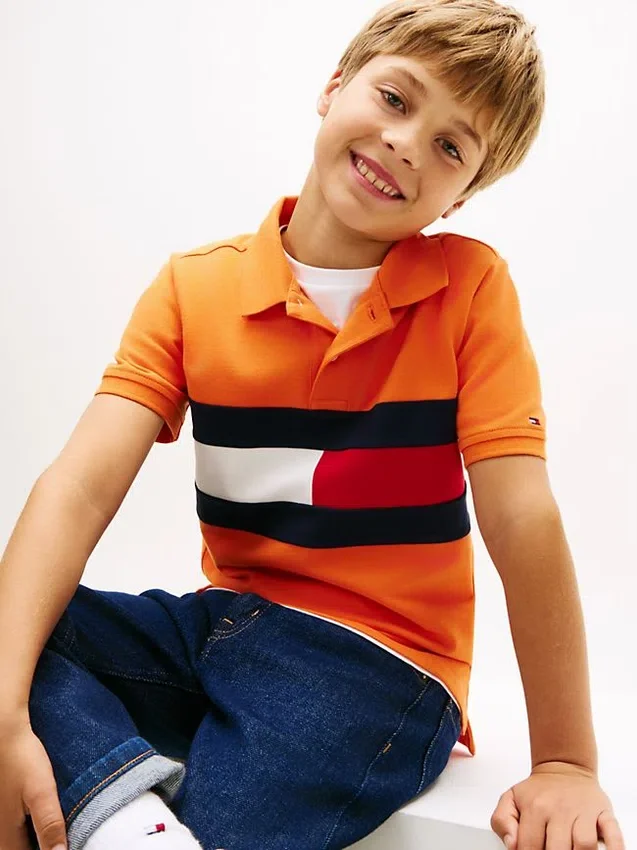 Kids’ Colorblock Flag Stretch Polo Kids’ Colorblock Flag Stretch Polo