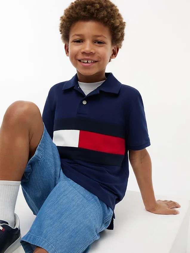 Kids’ Colorblock Flag Stretch Polo Kids’ Colorblock Flag Stretch Polo