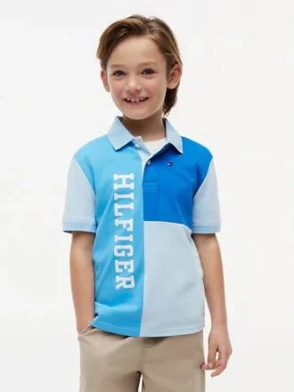 Kids’ Colorblock Logo Stretch Polo