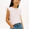 Kids’ Embroidered Eyelet Flutter T-Shirt