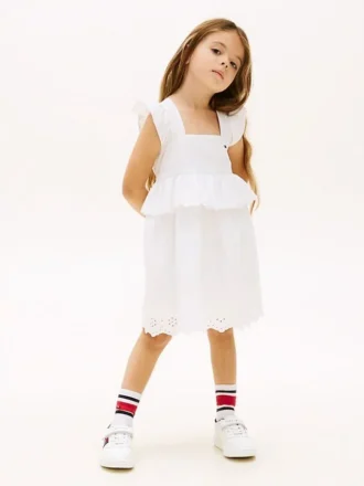 Kids’ Embroidered Eyelet Ruffle Dress