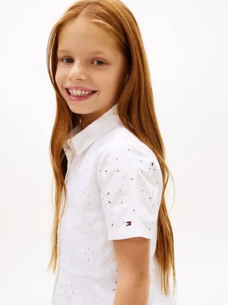 Kids’ Embroidered Eyelet Shirtdress