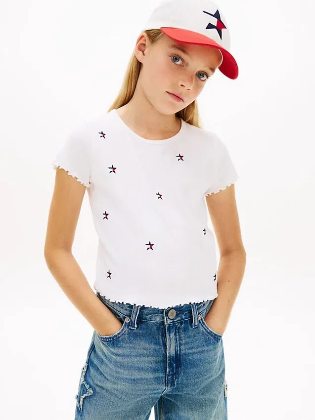 Kids’ Embroidered Star Ribbed T-Shirt Kids’ Embroidered Star Ribbed T-Shirt