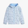 Kids’ Floral Print Hooded Rain Jacket