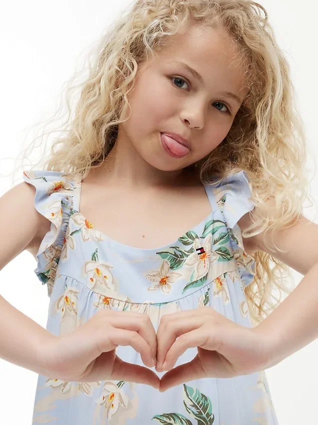 Kids’ Floral Print Ruffle Dress Kids’ Floral Print Ruffle Dress