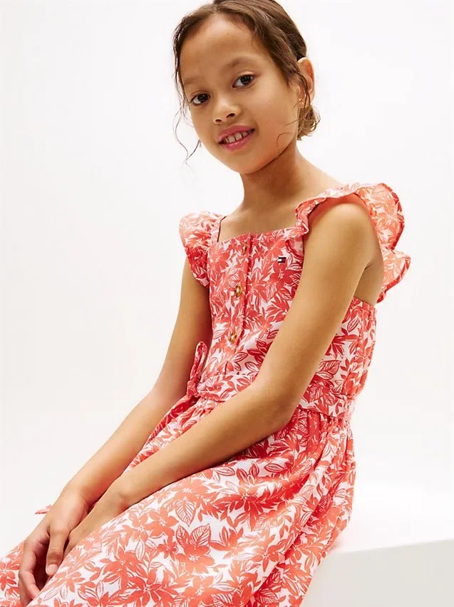 Kids’ Floral Print Ruffle-Strap Dress Kids’ Floral Print Ruffle-Strap Dress