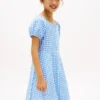 Kids’ Gingham Puff-Sleeve Dress