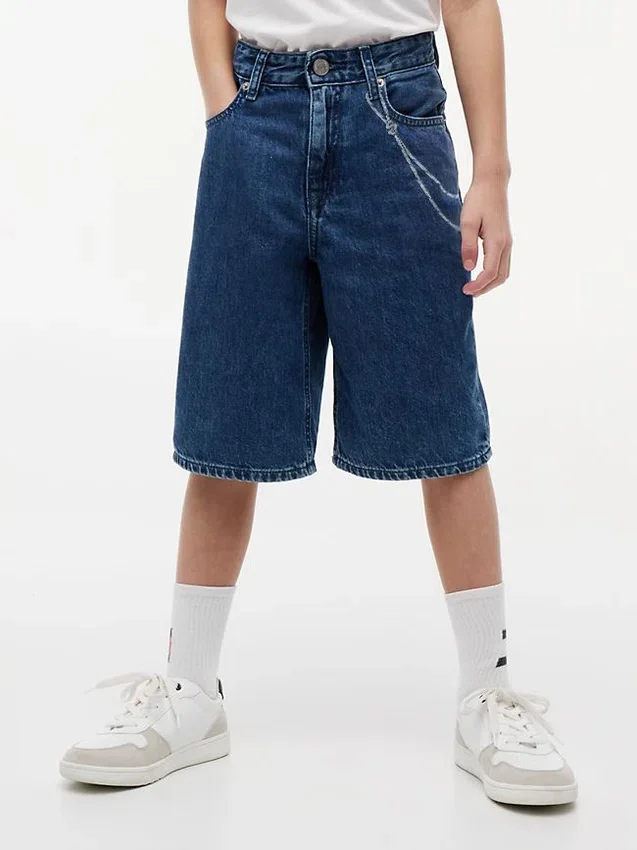 Kids’ Graffiti Print Baggy Denim Short Kids’ Graffiti Print Baggy Denim Short